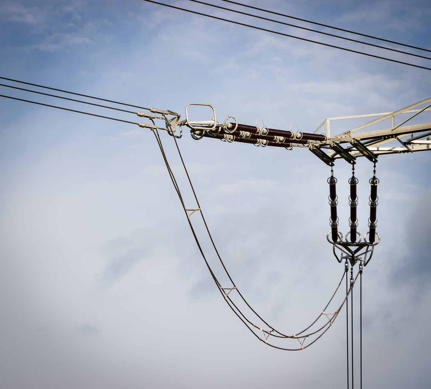 Photo of power lines|Photo of high voltage power lines|Corona Discharge with Power Lines Noise