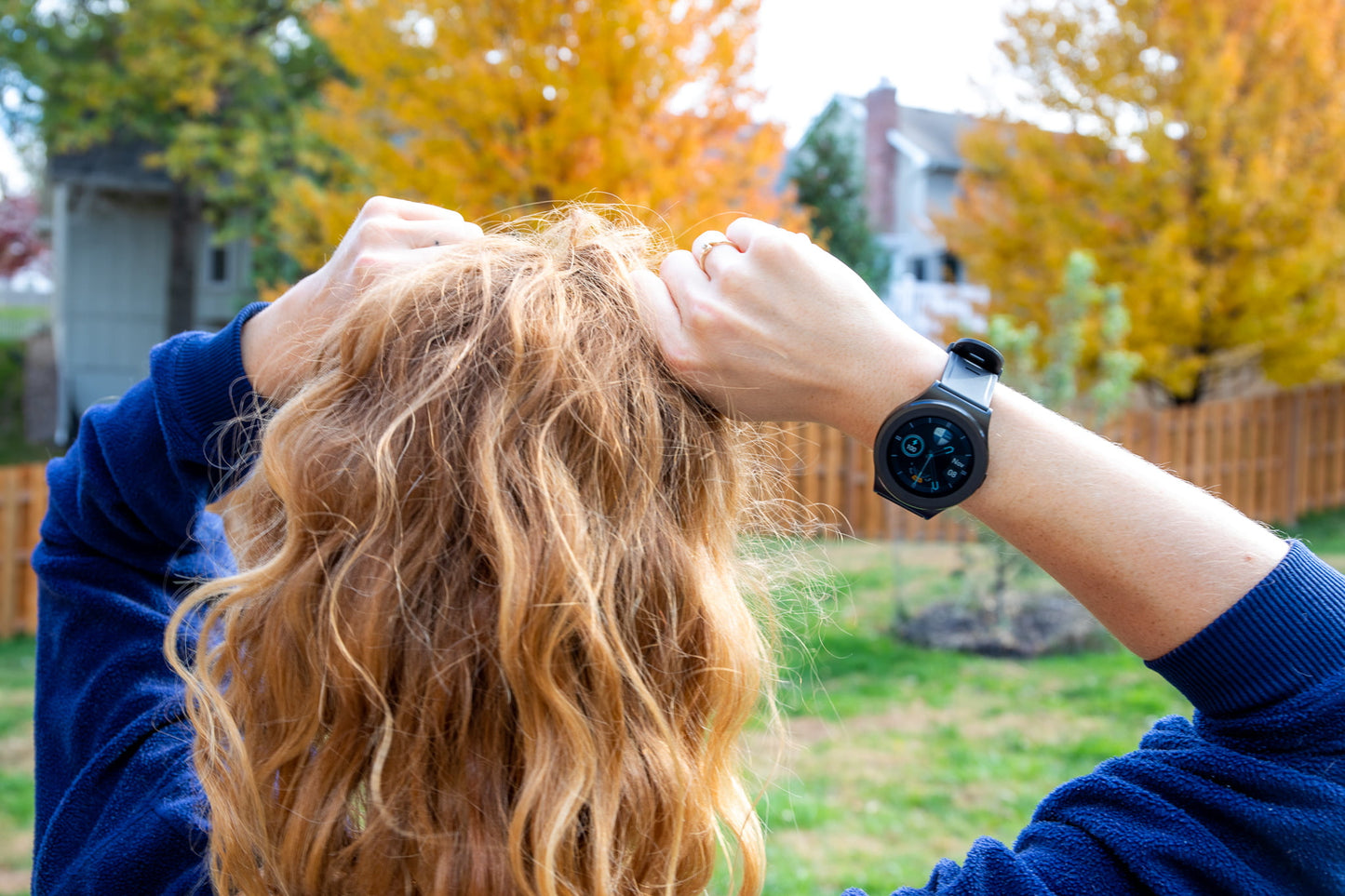 Photo of woman wearing a W1 watch