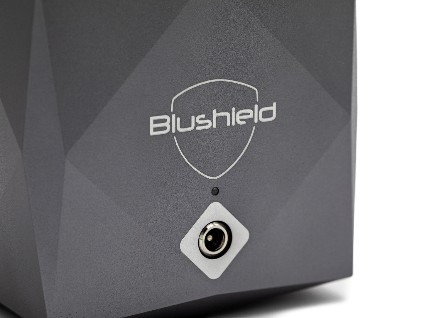 EMF PROTECTION  - Photo of gray C1 Ultimate Cube, front view, closeup