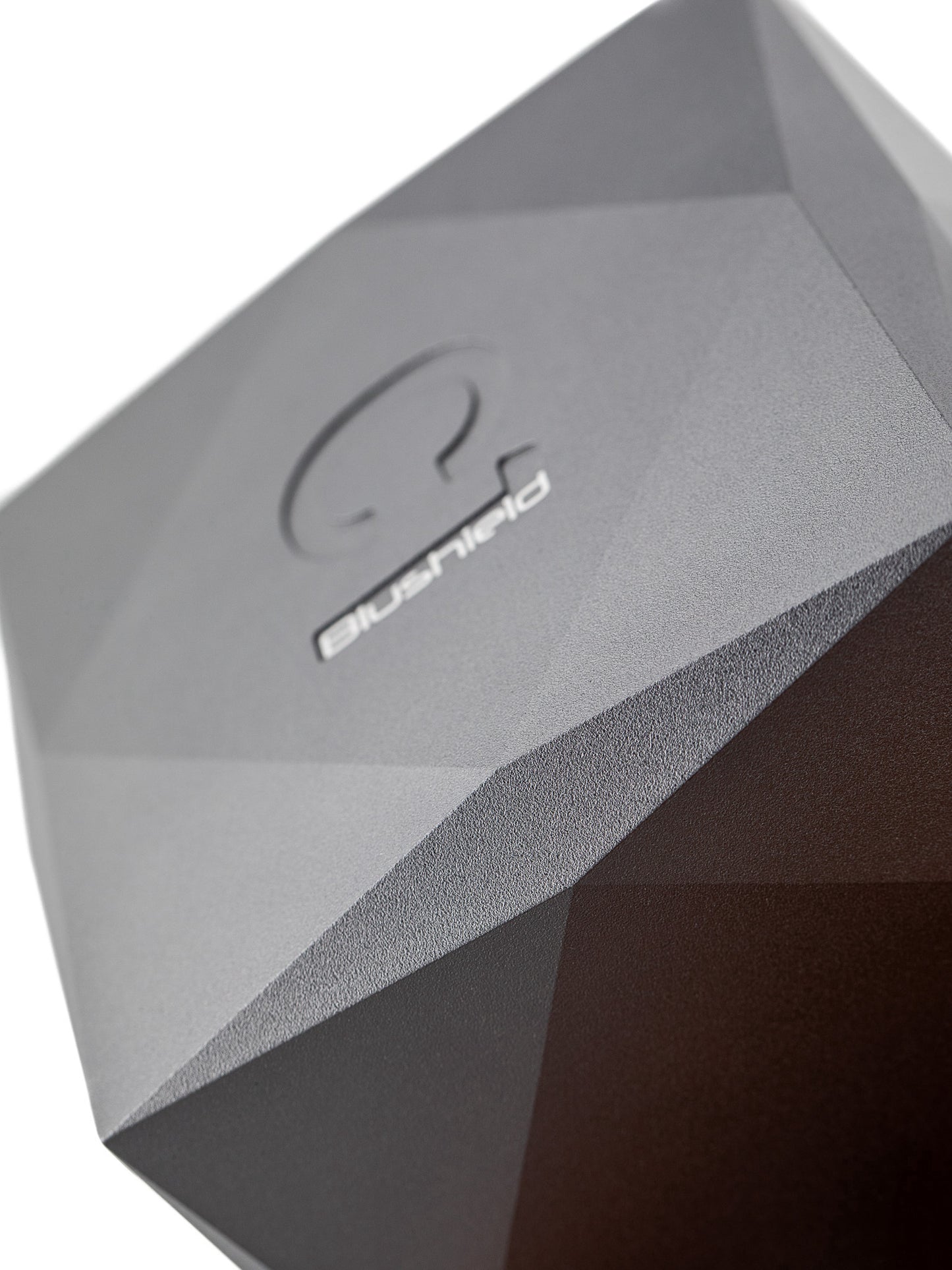 EMF PROTECTION  - Photo of gray C1 Ultimate Cube, top view, closeup