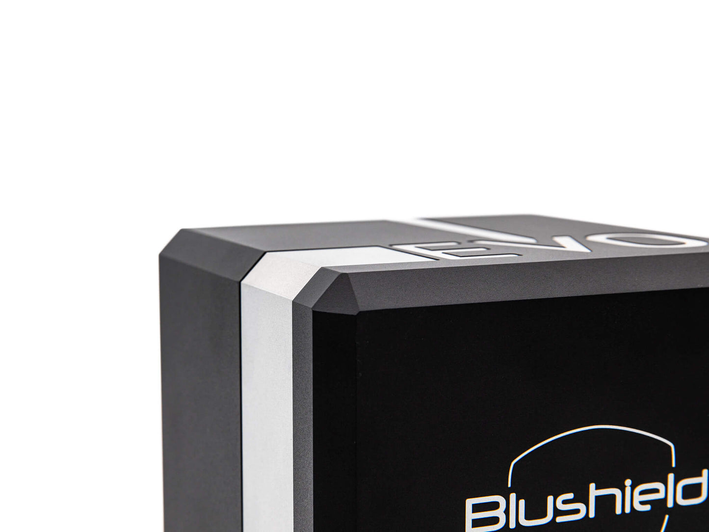 EMF PROTECTION  - Photo of Blushield EVO Cube, front view, closeup