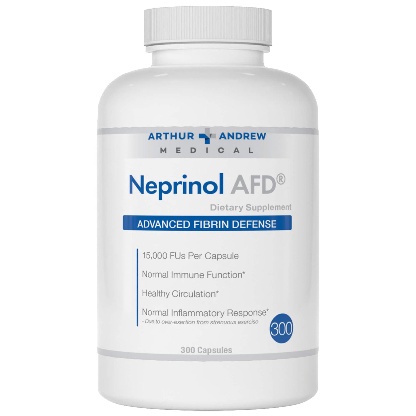 A bottle of Neprinol photographed on a white background