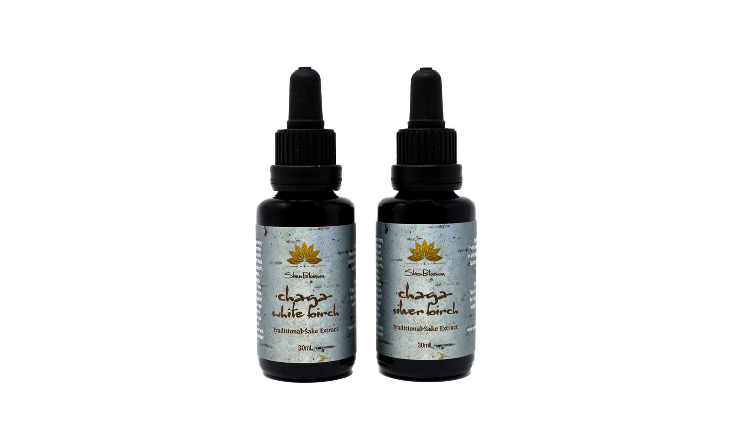 EMF PROTECTION  - image of two tinctures of chaga extract