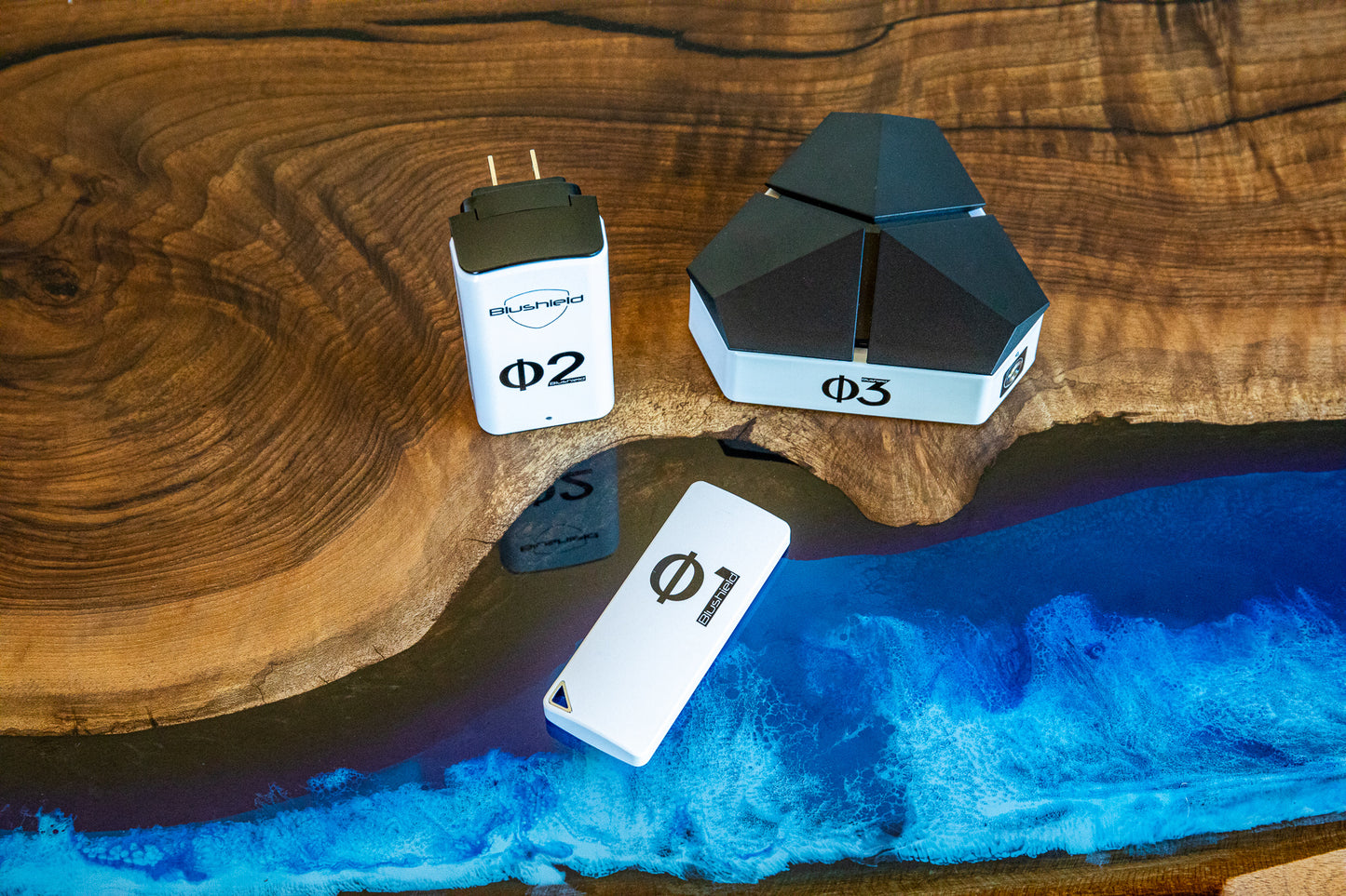 EMF PROTECTION  - Photo of Phi Series Bundle Pack with one Phi 03, one Phi 02 Plugin, and one Phi 01 Portable
