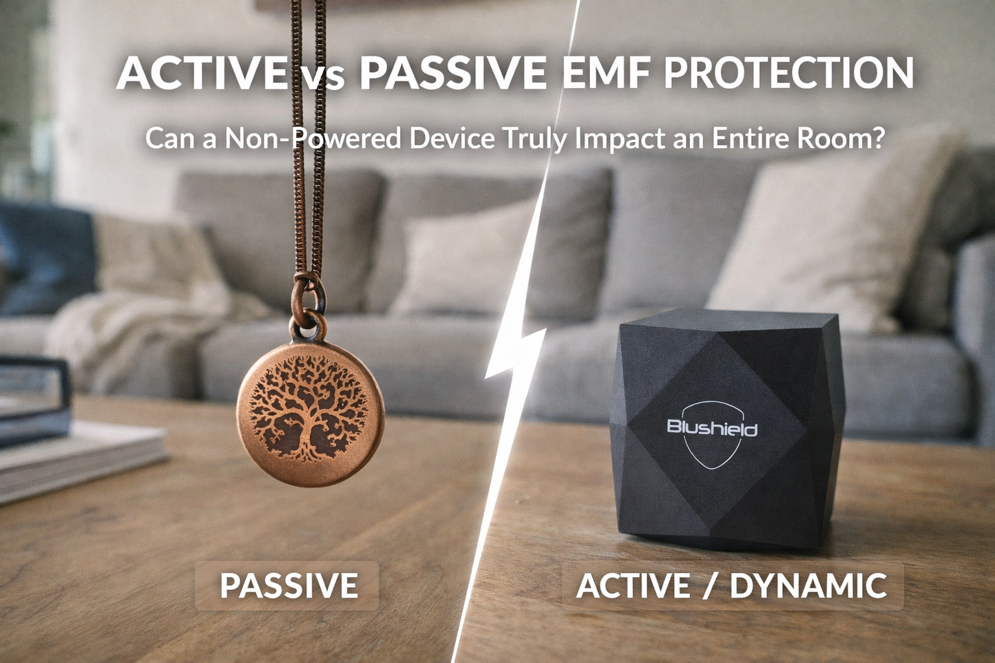 Active vs. Passive EMF Protection: Can a Non-Powered Device Truly Impact an Entire Room?