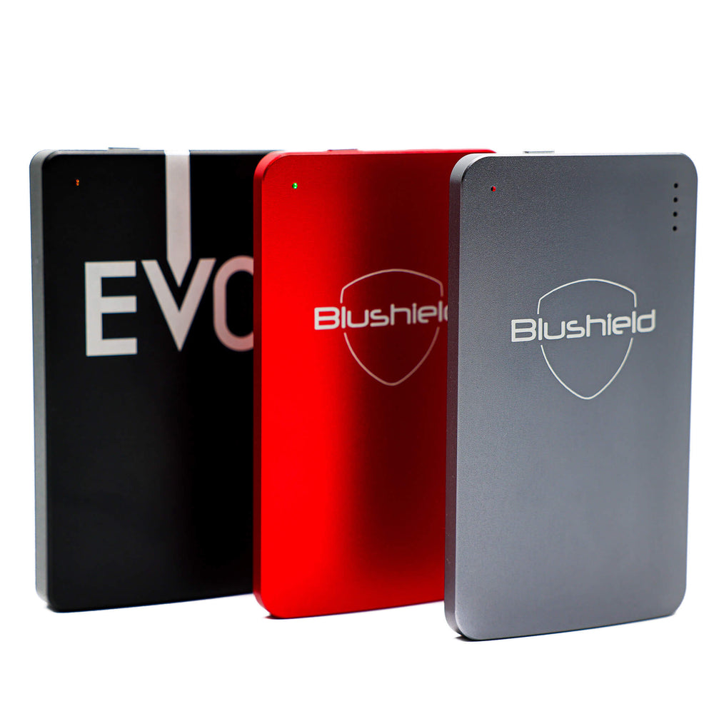 The Evo, Sensitive and Ultimate portables photographed on a white background